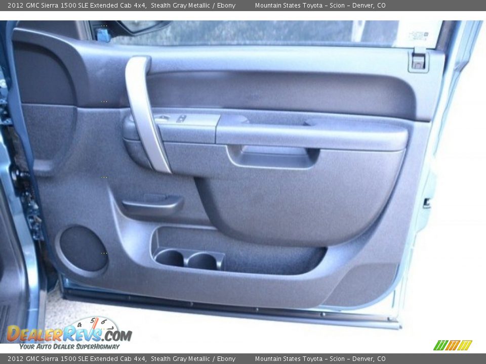 2012 GMC Sierra 1500 SLE Extended Cab 4x4 Stealth Gray Metallic / Ebony Photo #25