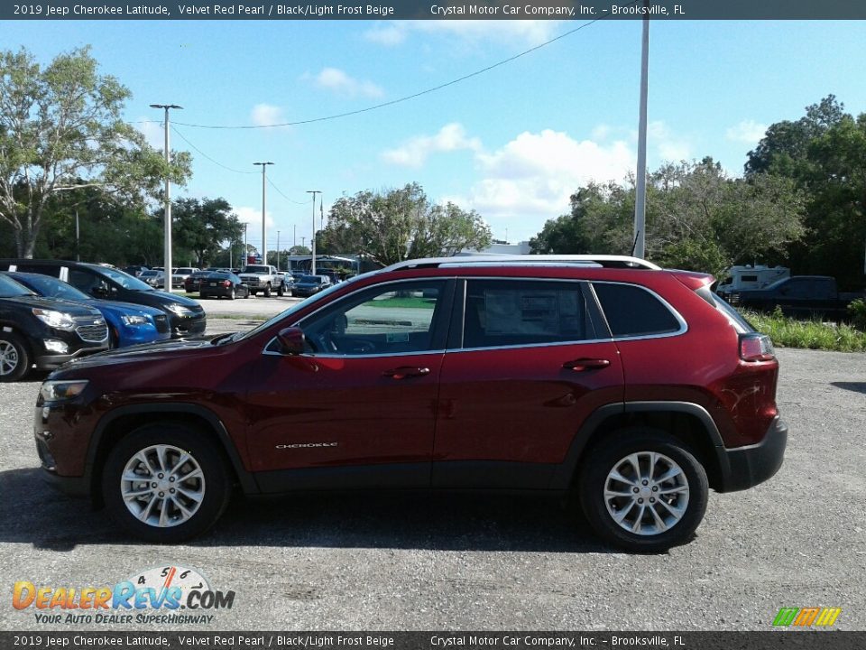 2019 Jeep Cherokee Latitude Velvet Red Pearl / Black/Light Frost Beige Photo #2