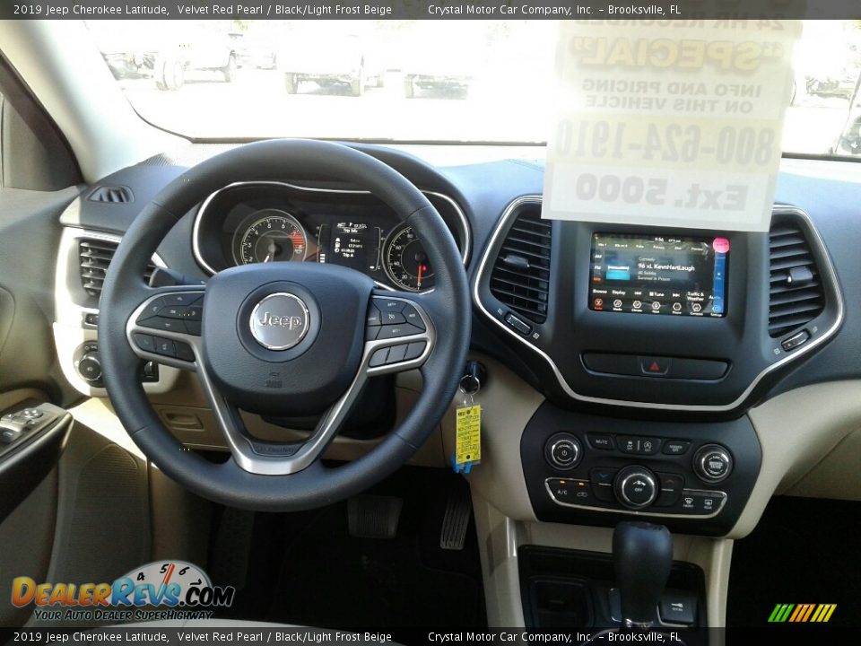 2019 Jeep Cherokee Latitude Velvet Red Pearl / Black/Light Frost Beige Photo #13