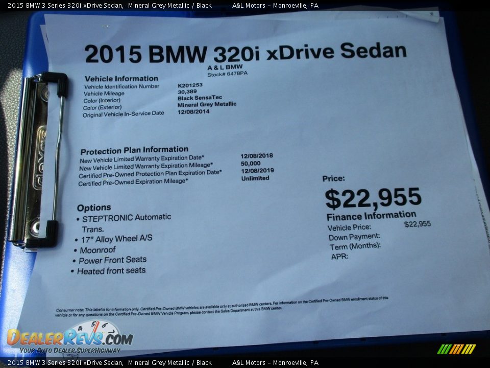2015 BMW 3 Series 320i xDrive Sedan Mineral Grey Metallic / Black Photo #12