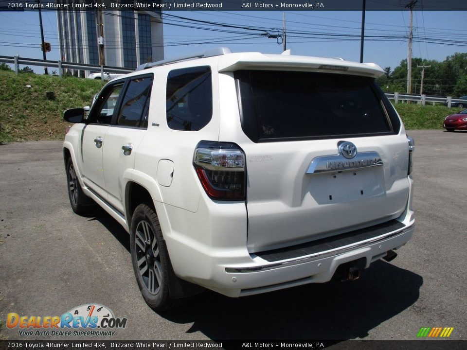 2016 Toyota 4Runner Limited 4x4 Blizzard White Pearl / Limited Redwood Photo #5