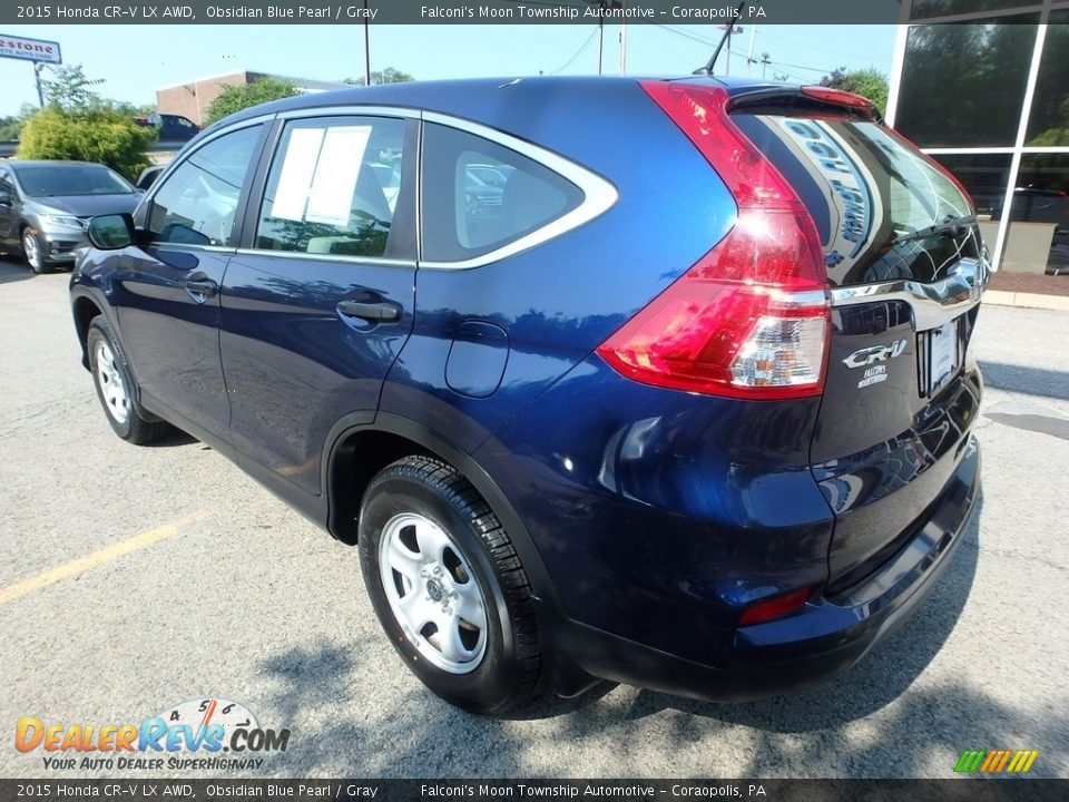 2015 Honda CR-V LX AWD Obsidian Blue Pearl / Gray Photo #3