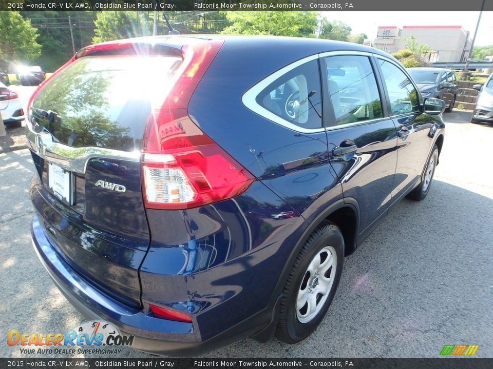 2015 Honda CR-V LX AWD Obsidian Blue Pearl / Gray Photo #6