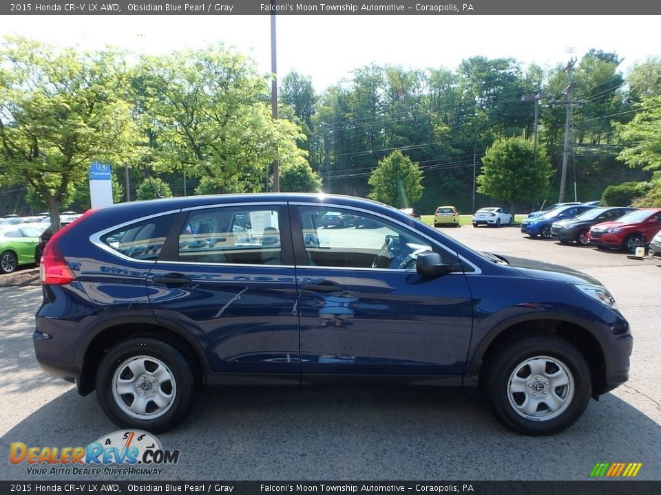 2015 Honda CR-V LX AWD Obsidian Blue Pearl / Gray Photo #7