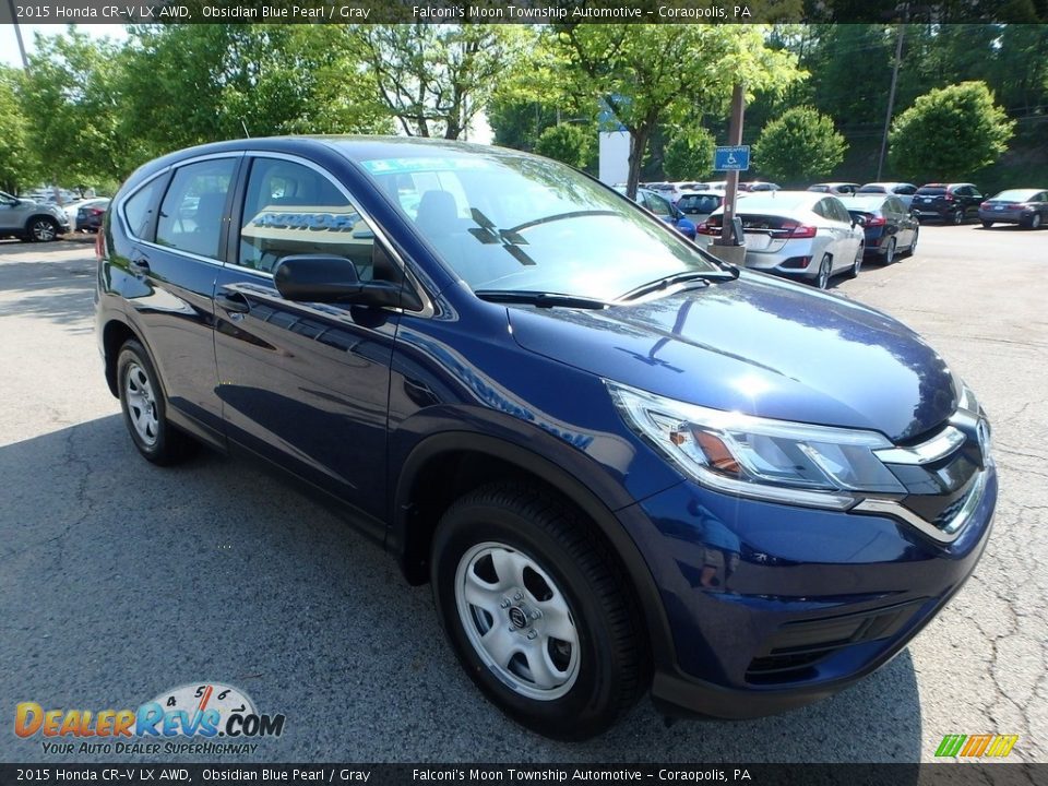 2015 Honda CR-V LX AWD Obsidian Blue Pearl / Gray Photo #8