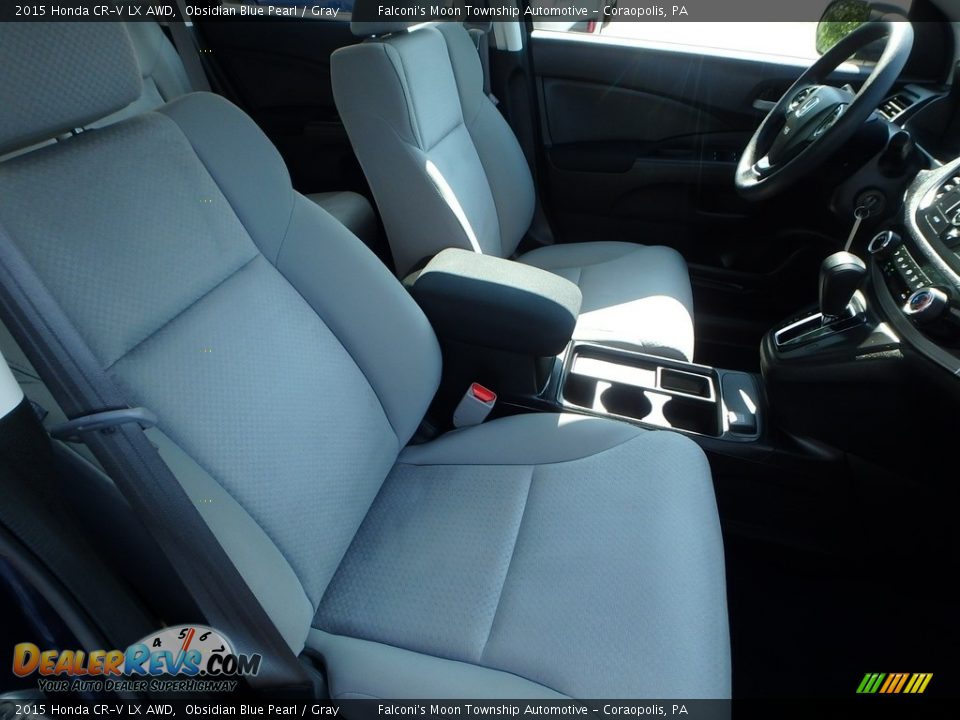 2015 Honda CR-V LX AWD Obsidian Blue Pearl / Gray Photo #11