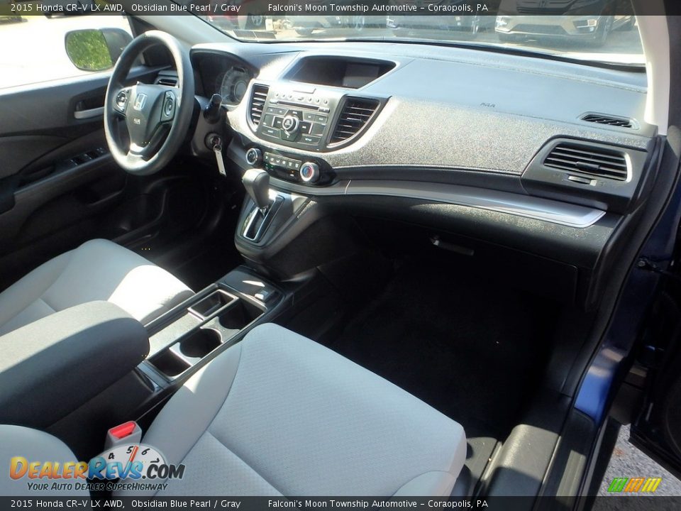 2015 Honda CR-V LX AWD Obsidian Blue Pearl / Gray Photo #12