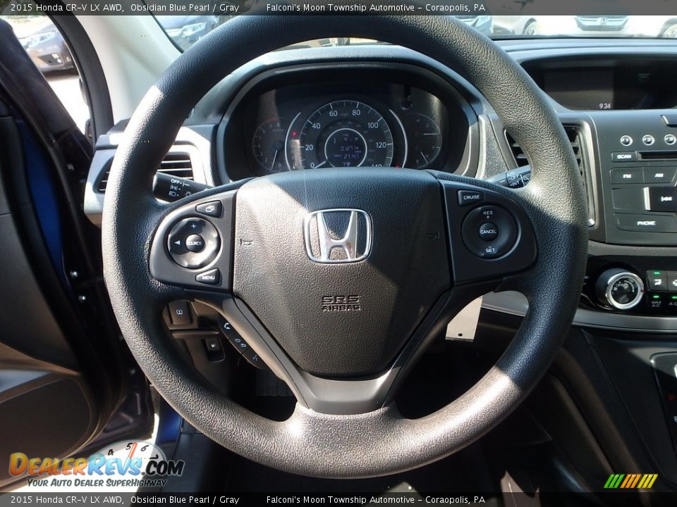 2015 Honda CR-V LX AWD Obsidian Blue Pearl / Gray Photo #21