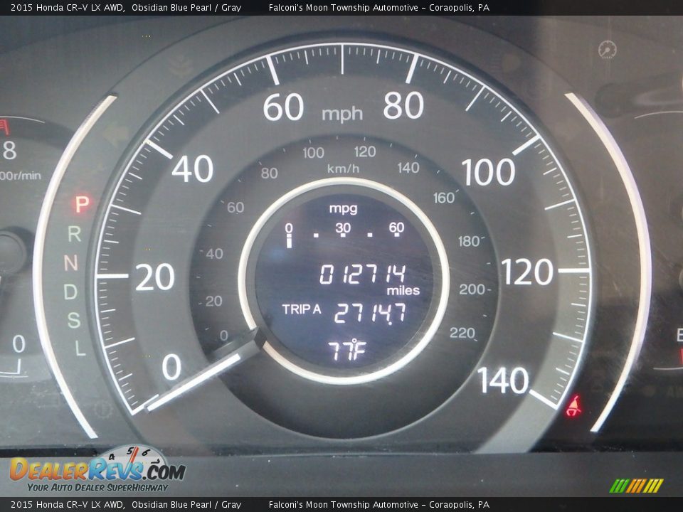 2015 Honda CR-V LX AWD Obsidian Blue Pearl / Gray Photo #24