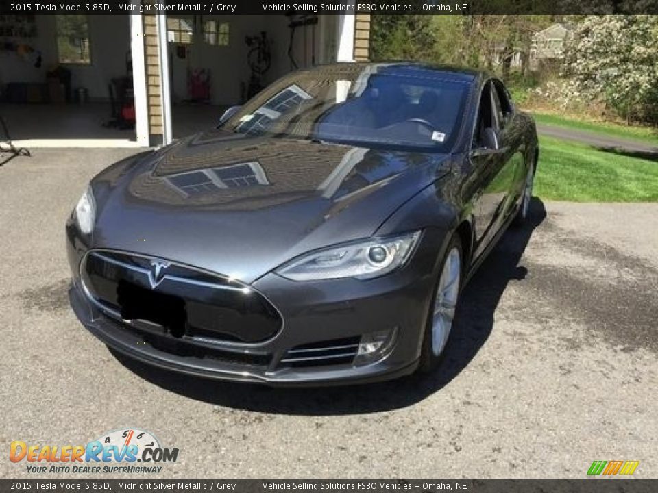 Midnight Silver Metallic 2015 Tesla Model S 85D Photo #5