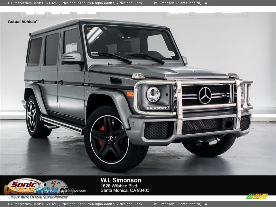 2018 Mercedes-Benz G 63 AMG designo Platinum Magno (Matte) / designo Black Photo #1