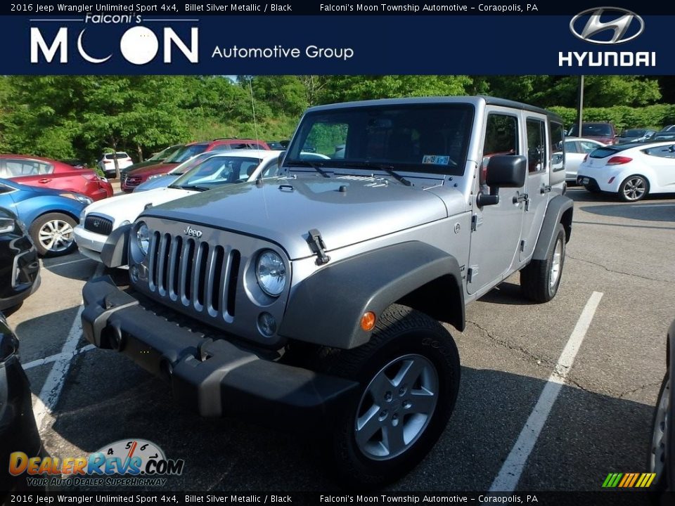 2016 Jeep Wrangler Unlimited Sport 4x4 Billet Silver Metallic / Black Photo #1