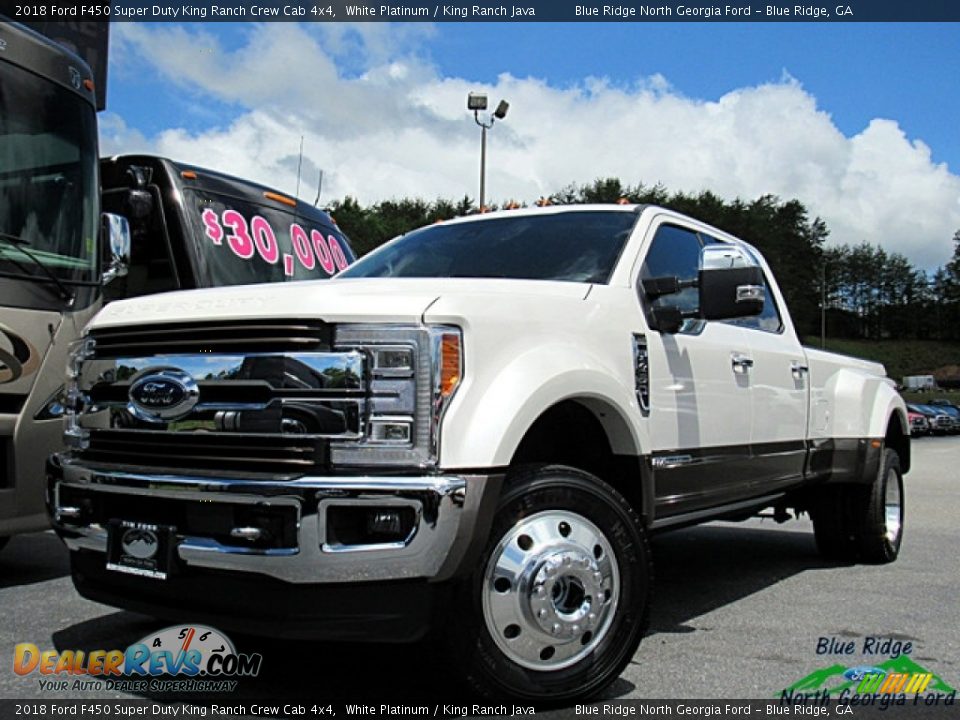 2018 Ford F450 Super Duty King Ranch Crew Cab 4x4 White Platinum / King Ranch Java Photo #1