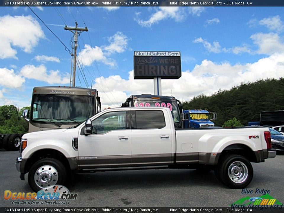 2018 Ford F450 Super Duty King Ranch Crew Cab 4x4 White Platinum / King Ranch Java Photo #2