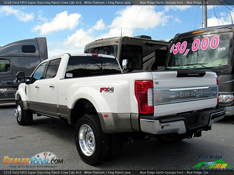 2018 Ford F450 Super Duty King Ranch Crew Cab 4x4 White Platinum / King Ranch Java Photo #3
