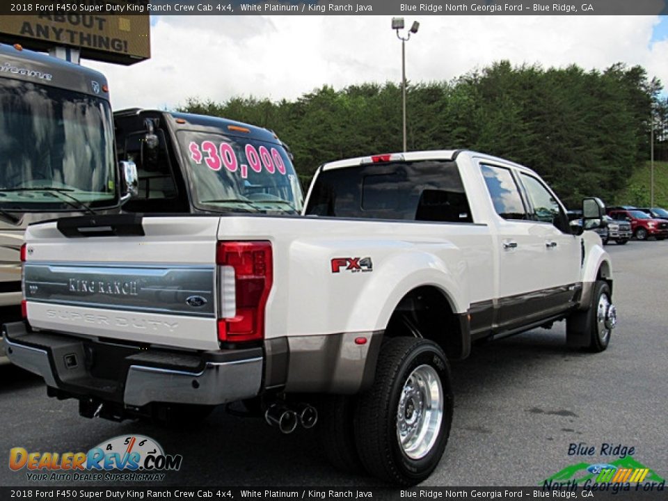2018 Ford F450 Super Duty King Ranch Crew Cab 4x4 White Platinum / King Ranch Java Photo #6