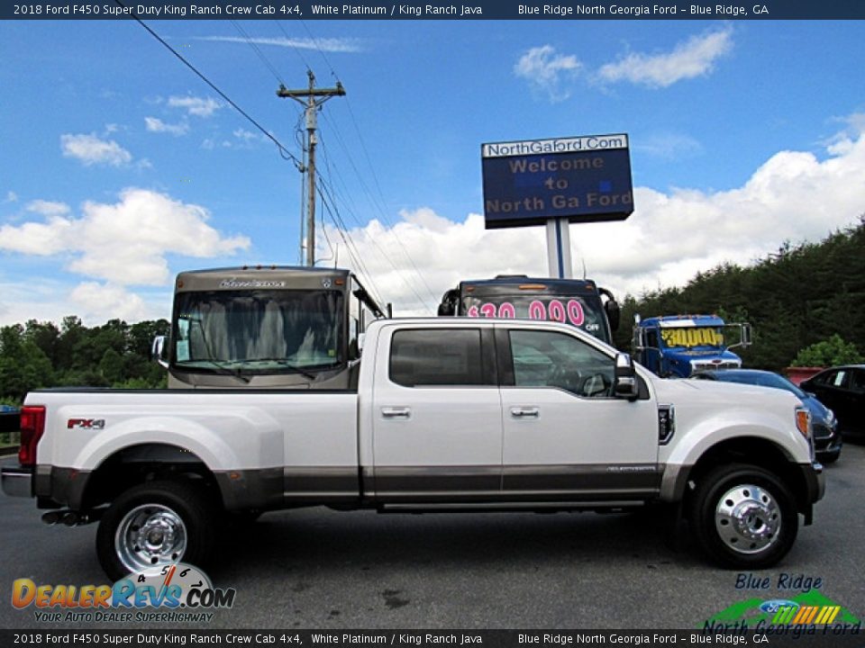 2018 Ford F450 Super Duty King Ranch Crew Cab 4x4 White Platinum / King Ranch Java Photo #7