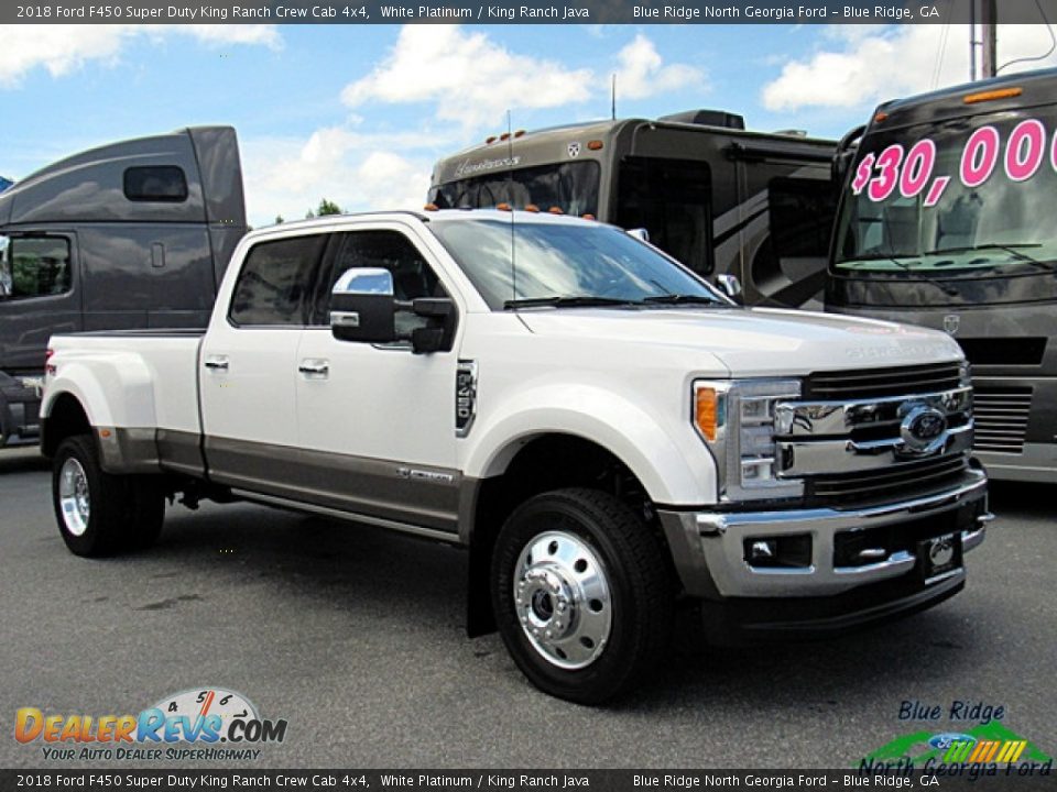 2018 Ford F450 Super Duty King Ranch Crew Cab 4x4 White Platinum / King Ranch Java Photo #8