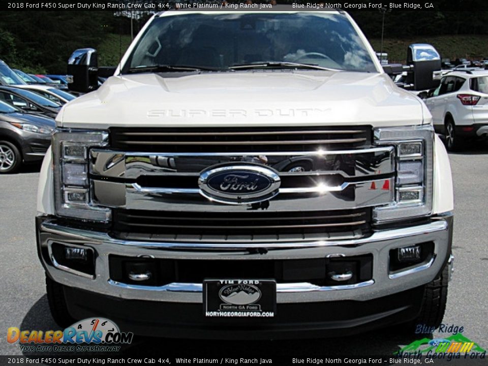 2018 Ford F450 Super Duty King Ranch Crew Cab 4x4 White Platinum / King Ranch Java Photo #9