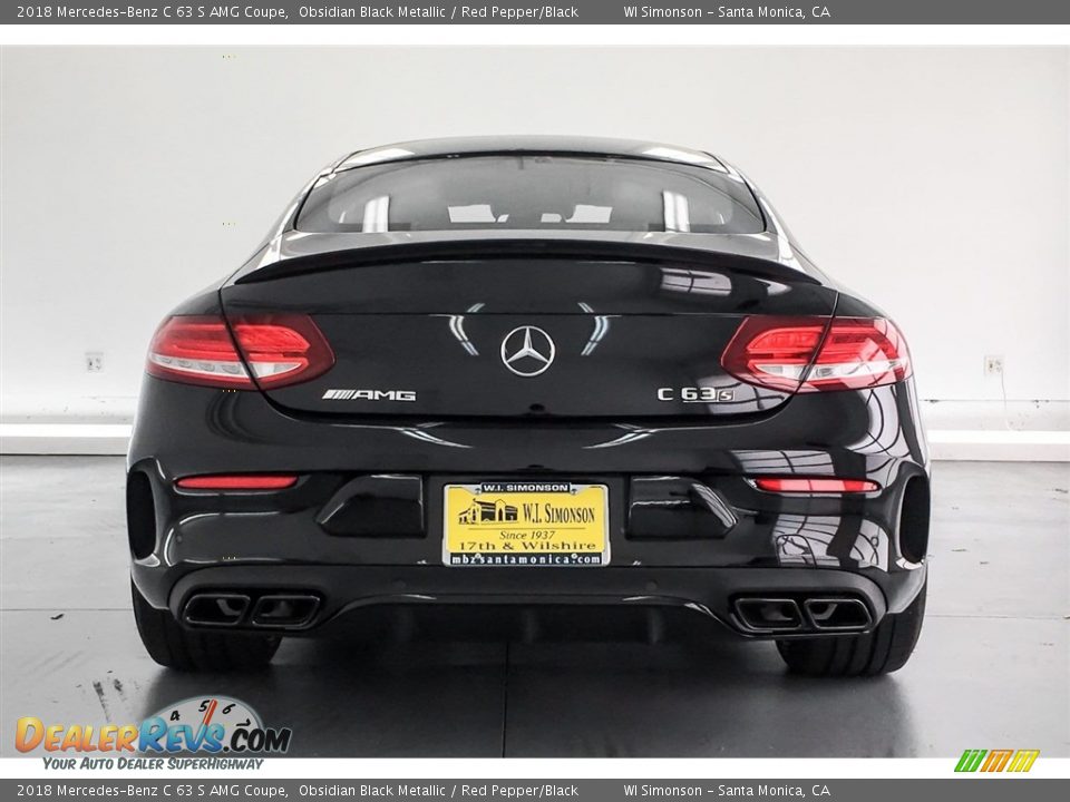 2018 Mercedes-Benz C 63 S AMG Coupe Obsidian Black Metallic / Red Pepper/Black Photo #3