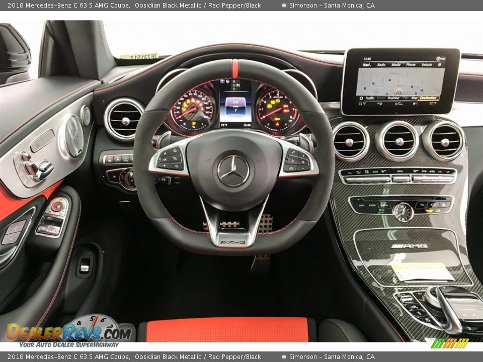 2018 Mercedes-Benz C 63 S AMG Coupe Obsidian Black Metallic / Red Pepper/Black Photo #4