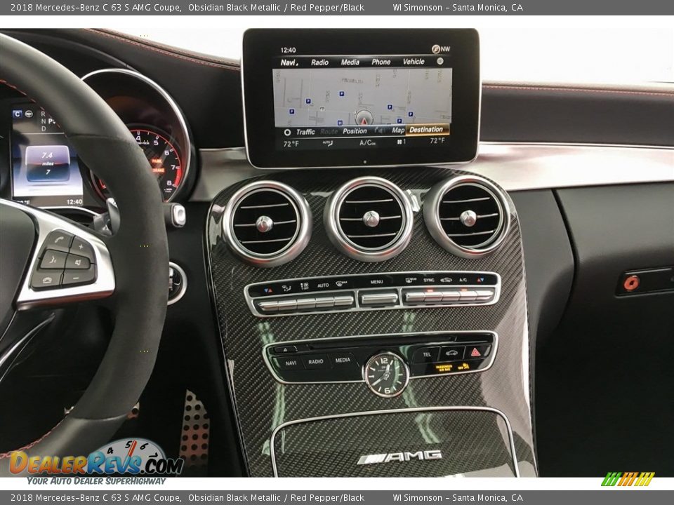 2018 Mercedes-Benz C 63 S AMG Coupe Obsidian Black Metallic / Red Pepper/Black Photo #5