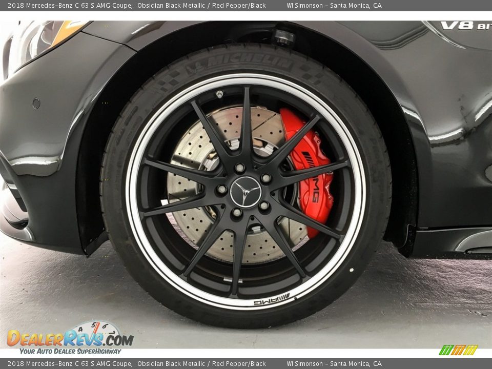 2018 Mercedes-Benz C 63 S AMG Coupe Obsidian Black Metallic / Red Pepper/Black Photo #8