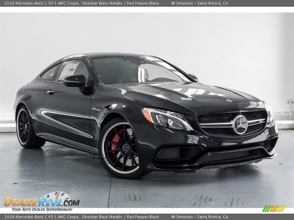 2018 Mercedes-Benz C 63 S AMG Coupe Obsidian Black Metallic / Red Pepper/Black Photo #12