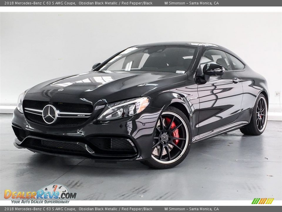 2018 Mercedes-Benz C 63 S AMG Coupe Obsidian Black Metallic / Red Pepper/Black Photo #13