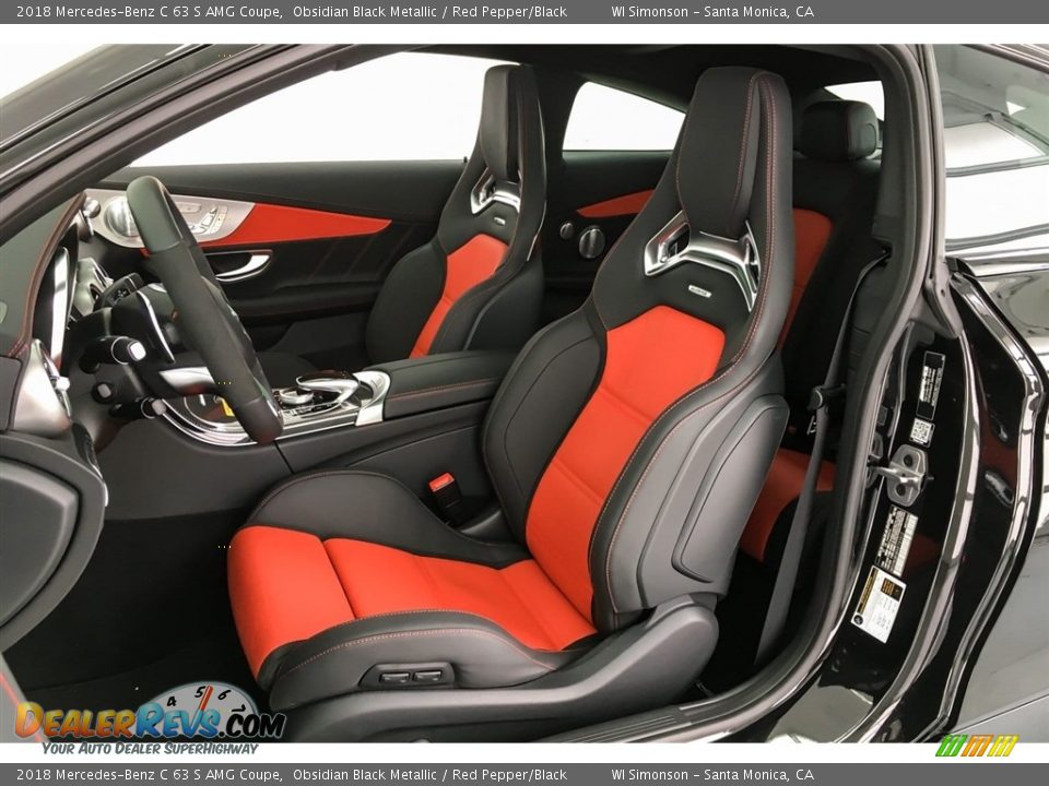 2018 Mercedes-Benz C 63 S AMG Coupe Obsidian Black Metallic / Red Pepper/Black Photo #14