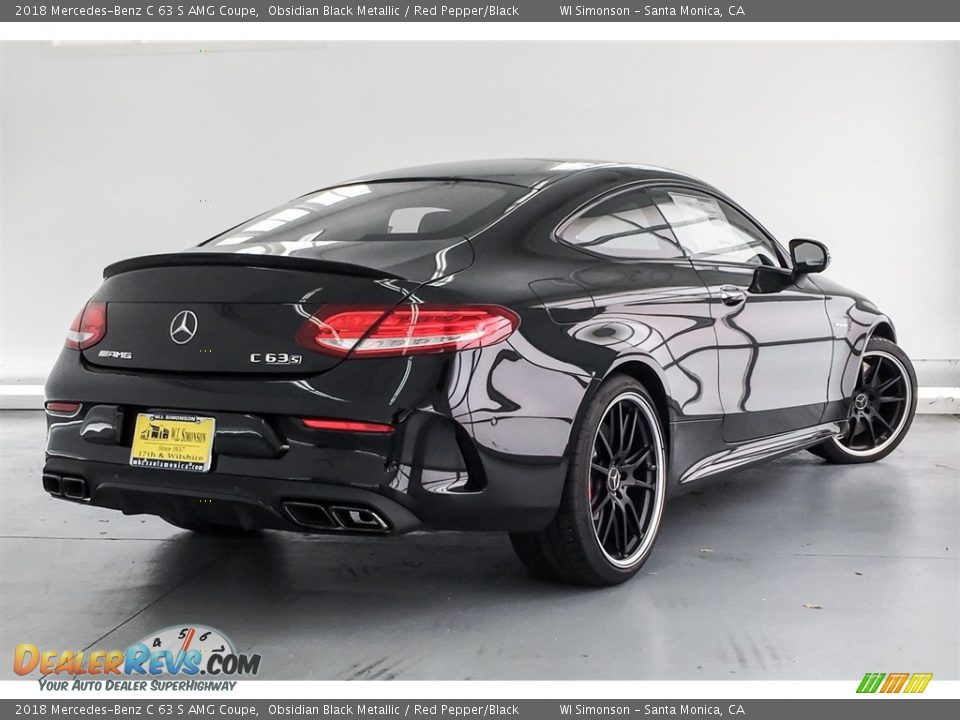 2018 Mercedes-Benz C 63 S AMG Coupe Obsidian Black Metallic / Red Pepper/Black Photo #16