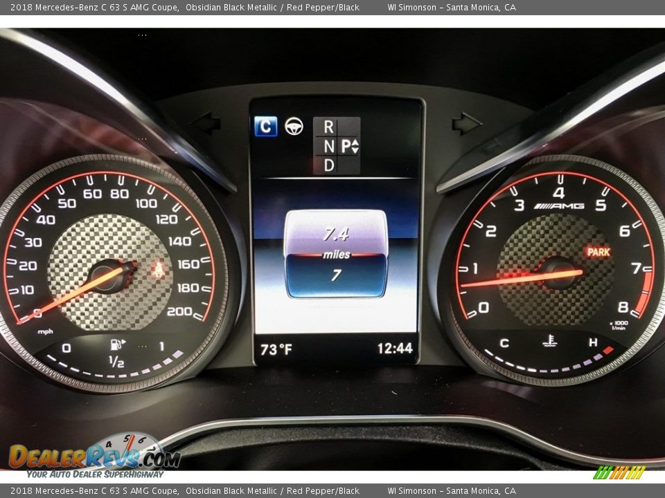 2018 Mercedes-Benz C 63 S AMG Coupe Obsidian Black Metallic / Red Pepper/Black Photo #34