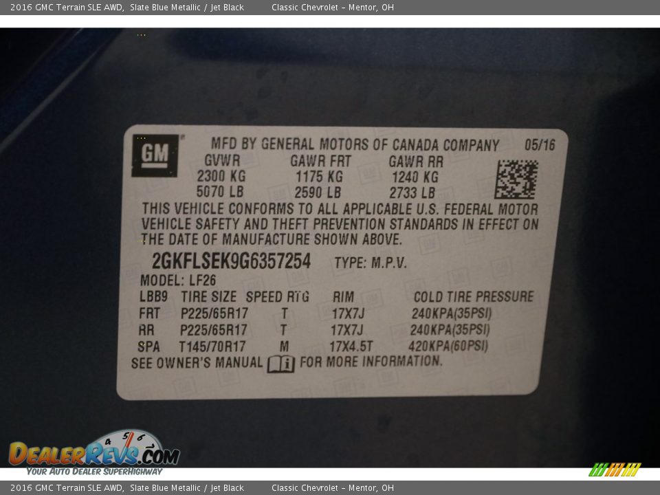 2016 GMC Terrain SLE AWD Slate Blue Metallic / Jet Black Photo #18