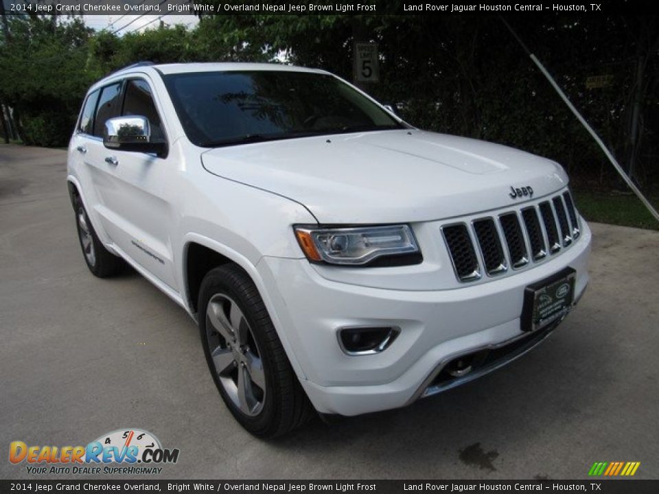 2014 Jeep Grand Cherokee Overland Bright White / Overland Nepal Jeep Brown Light Frost Photo #2