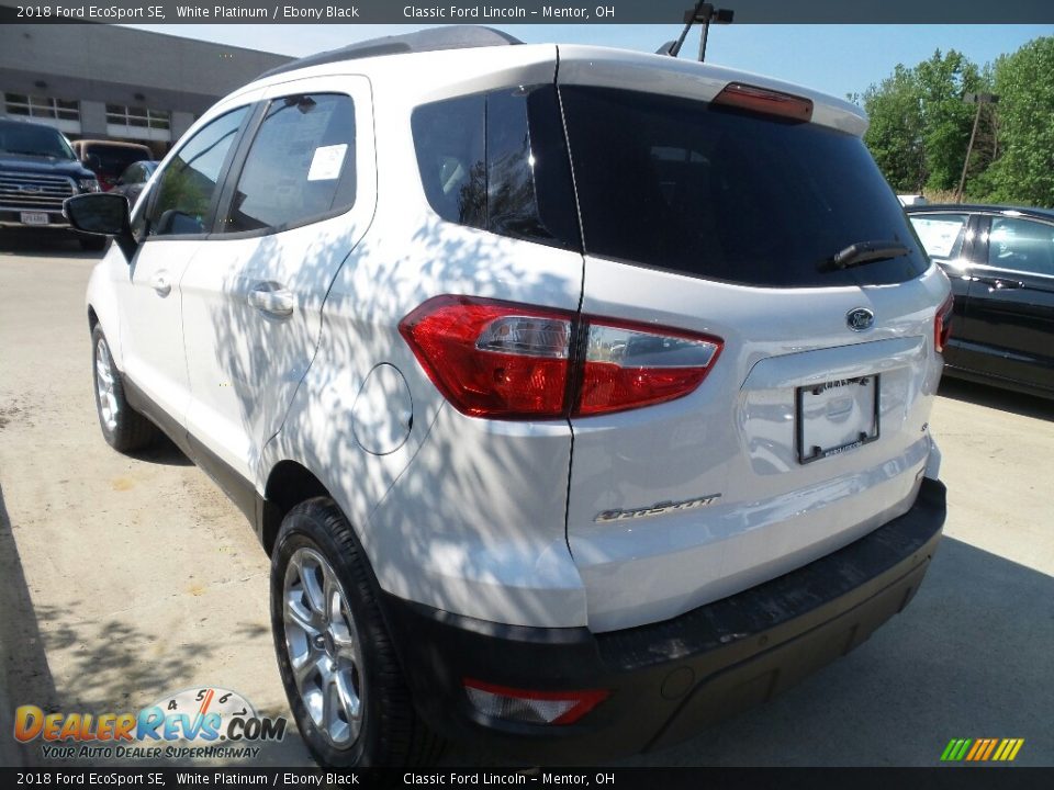 2018 Ford EcoSport SE White Platinum / Ebony Black Photo #4