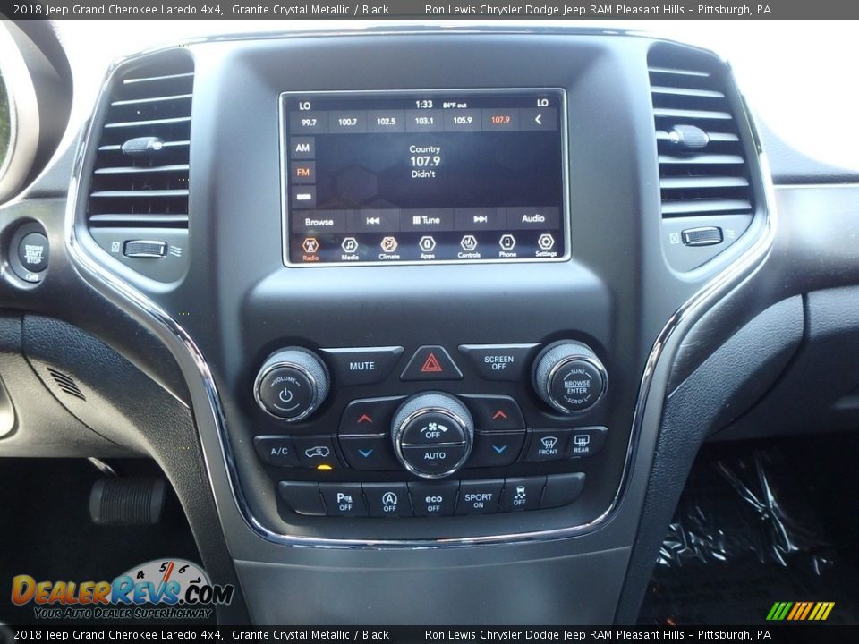 2018 Jeep Grand Cherokee Laredo 4x4 Granite Crystal Metallic / Black Photo #16