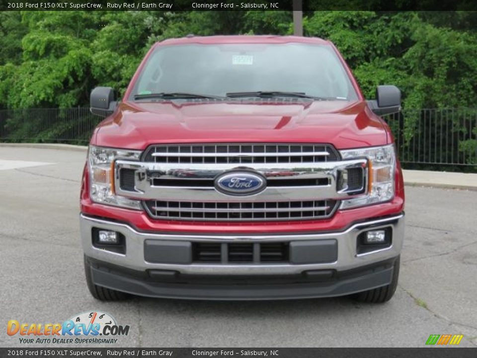 2018 Ford F150 XLT SuperCrew Ruby Red / Earth Gray Photo #2