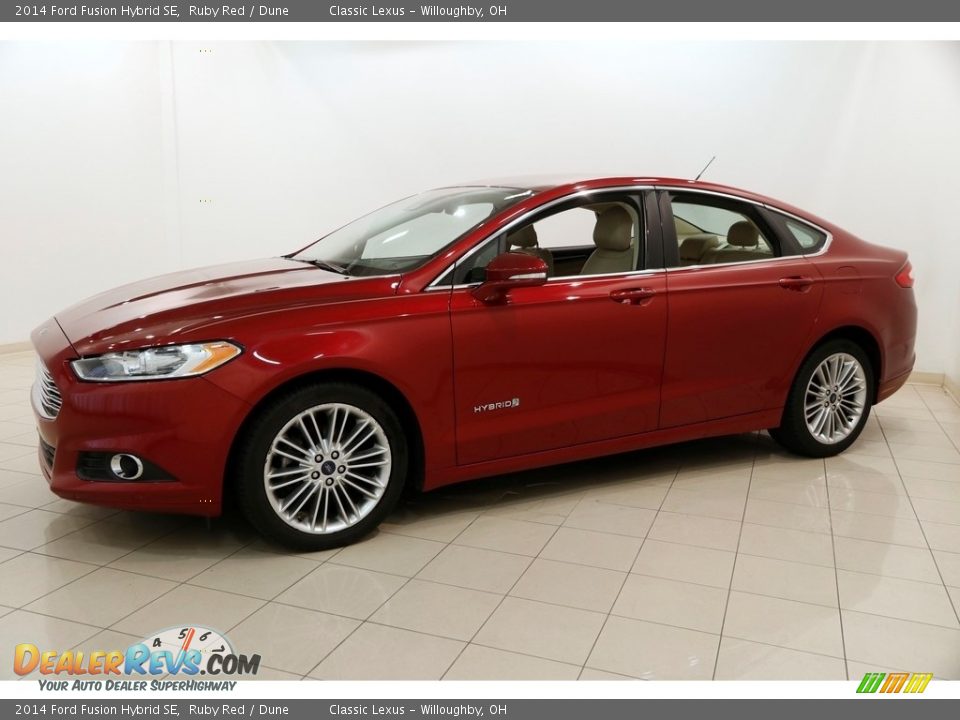2014 Ford Fusion Hybrid SE Ruby Red / Dune Photo #3