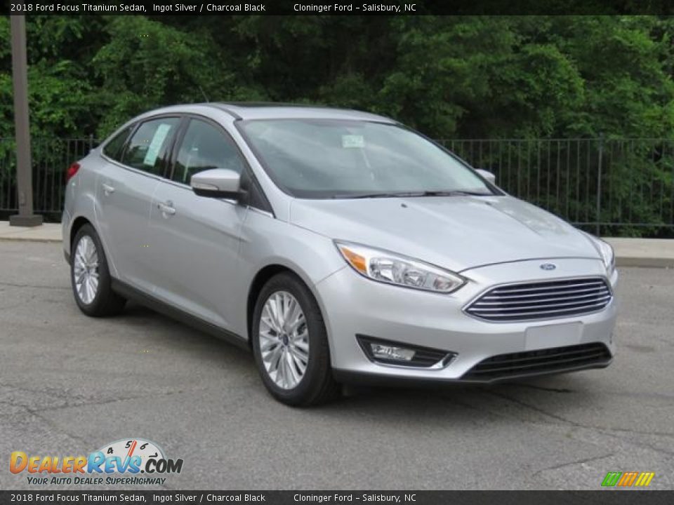 2018 Ford Focus Titanium Sedan Ingot Silver / Charcoal Black Photo #1