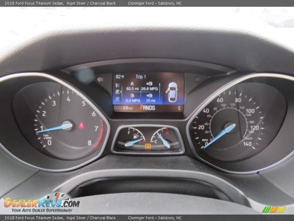 2018 Ford Focus Titanium Sedan Ingot Silver / Charcoal Black Photo #10