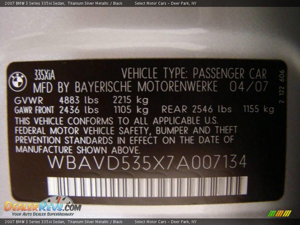 2007 BMW 3 Series 335xi Sedan Titanium Silver Metallic / Black Photo #16