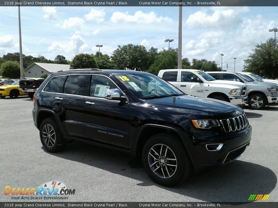 2018 Jeep Grand Cherokee Limited Diamond Black Crystal Pearl / Black Photo #7