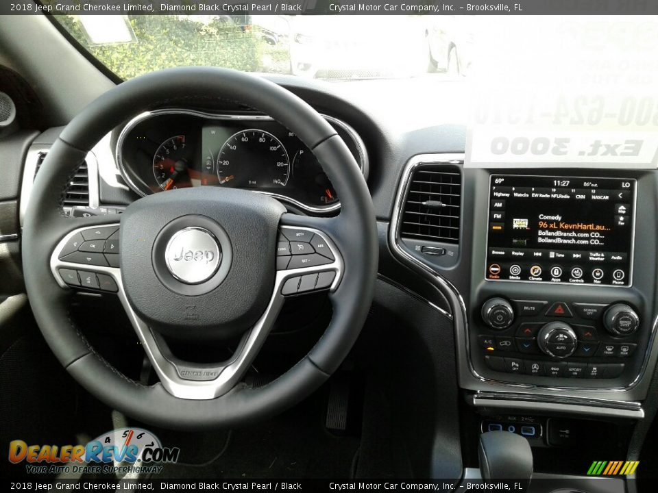 2018 Jeep Grand Cherokee Limited Diamond Black Crystal Pearl / Black Photo #13