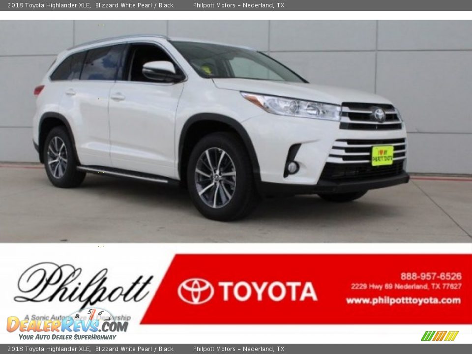2018 Toyota Highlander XLE Blizzard White Pearl / Black Photo #1