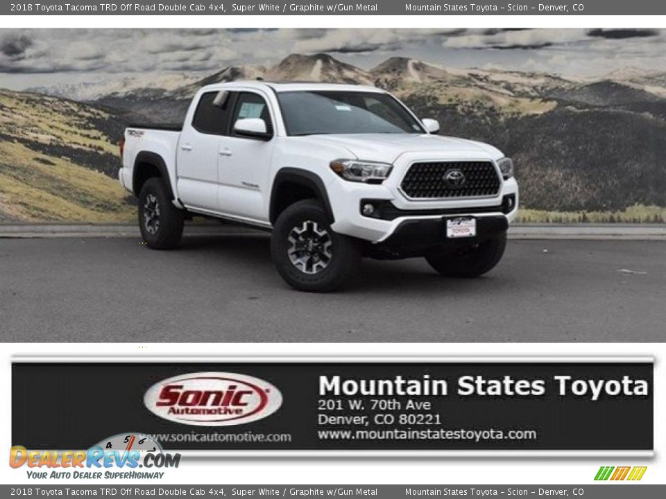 2018 Toyota Tacoma TRD Off Road Double Cab 4x4 Super White / Graphite w/Gun Metal Photo #1