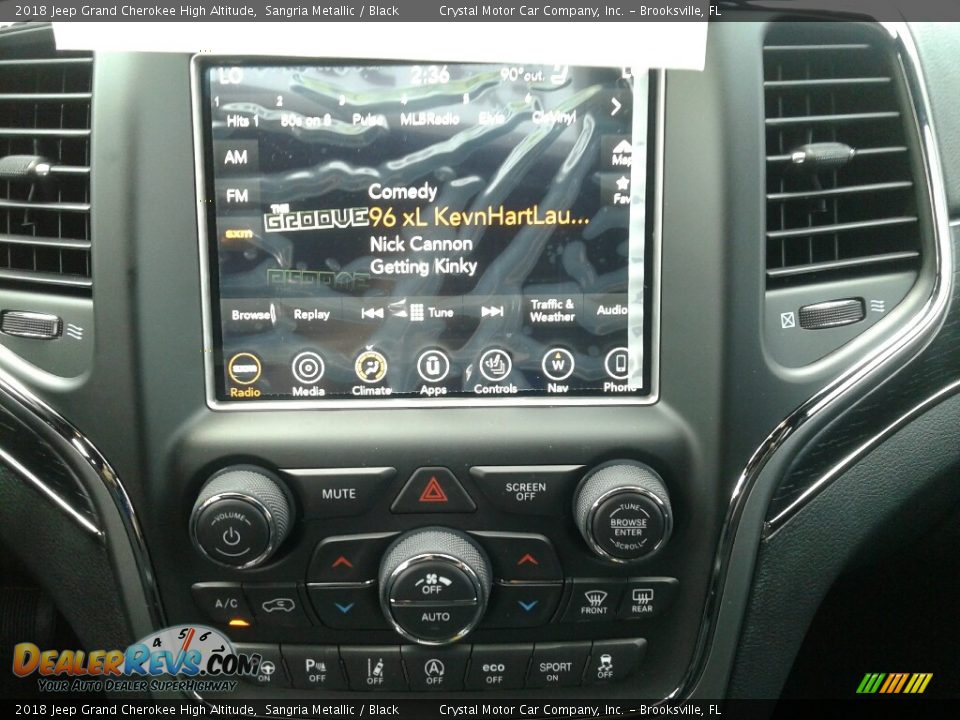 2018 Jeep Grand Cherokee High Altitude Sangria Metallic / Black Photo #15