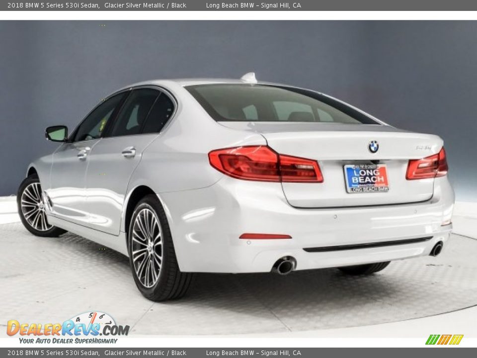 2018 BMW 5 Series 530i Sedan Glacier Silver Metallic / Black Photo #10