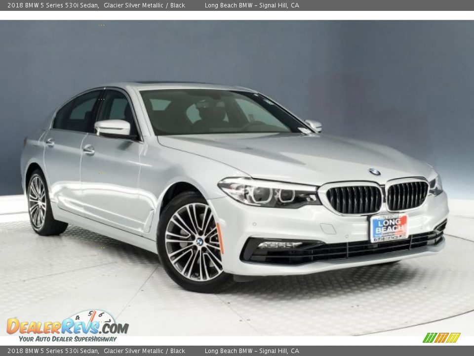 2018 BMW 5 Series 530i Sedan Glacier Silver Metallic / Black Photo #12