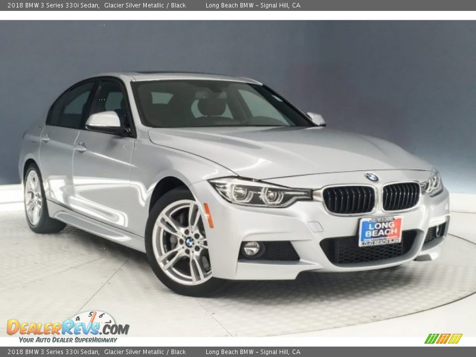 2018 BMW 3 Series 330i Sedan Glacier Silver Metallic / Black Photo #12
