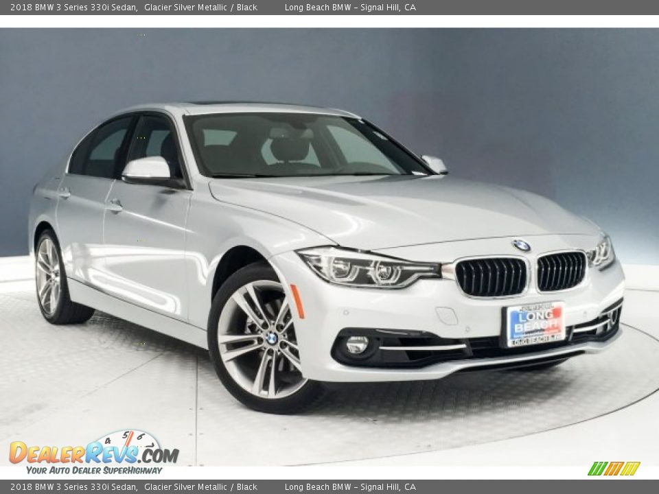 2018 BMW 3 Series 330i Sedan Glacier Silver Metallic / Black Photo #12